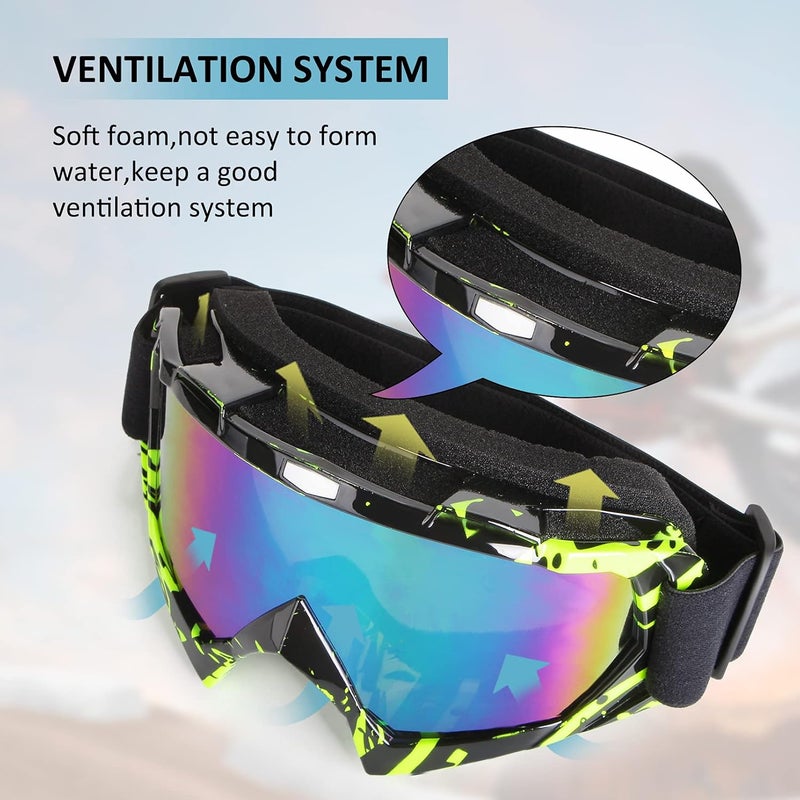 4-FQ Motocross Goggles ATV Goggles Motorcycle Goggles Windproof Dirtbike Goggles Dustproof Racing Goggles Scratch Resistant Moto Goggles Powersport Goggles Offroading Goggles Riding Ski Goggles - Image 3